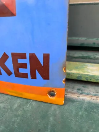 Cartel esmaltado antiguo Telefunken Radio