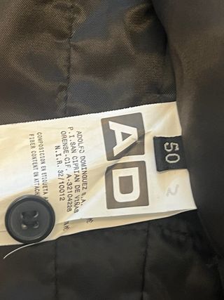 Chaqueta Adolfo Domínguez Negra Talla M