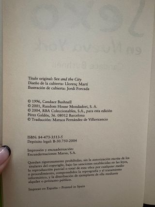 Libro “Sexo En Nueva York”