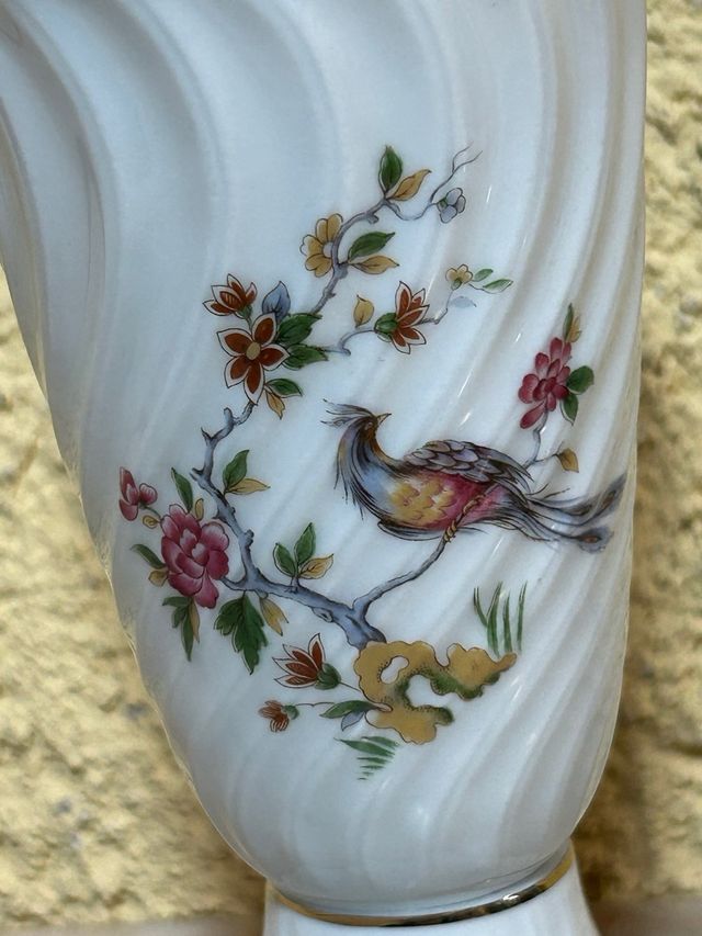 Mazagrán Limoges Porcelana Pájaro Flores