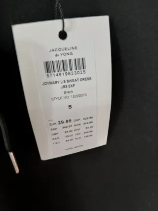Vestido Sudadera JDY Negro Talla S