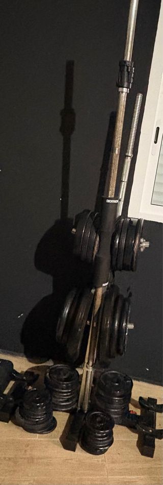 Kit de pesas y barra