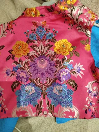 Chaleco fallero niño rosa floral