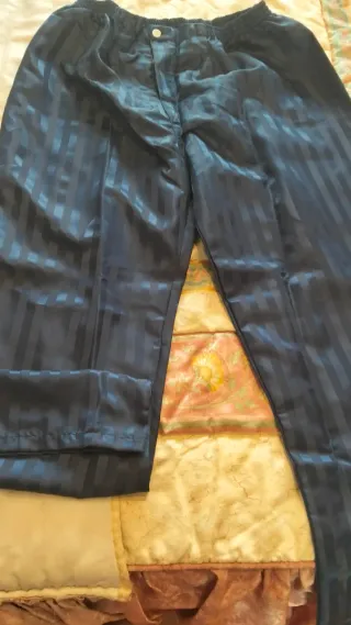 Pijama 3 piezas azul rayas