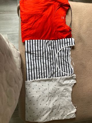 Lote 3 Camisetas Premamá H&M  La de rayas talla L