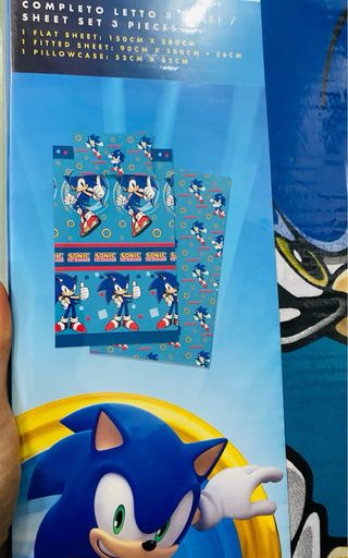 Completo Lenzuola Sonic 3 Pezzi Singolo