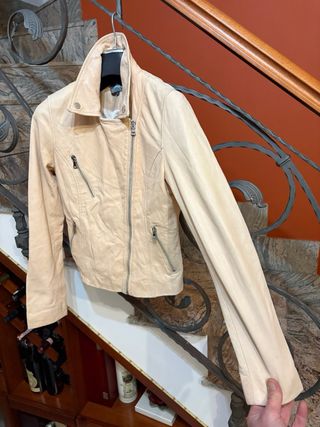 Giacca donna modello chiodo in vera pelle vintage