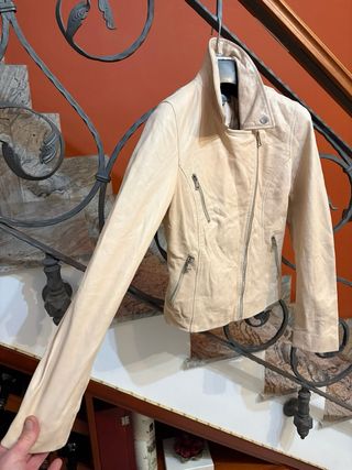 Giacca donna modello chiodo in vera pelle vintage