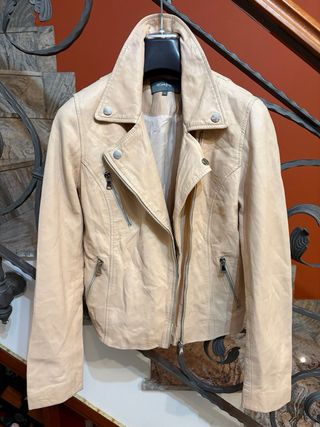 Giacca donna modello chiodo in vera pelle vintage