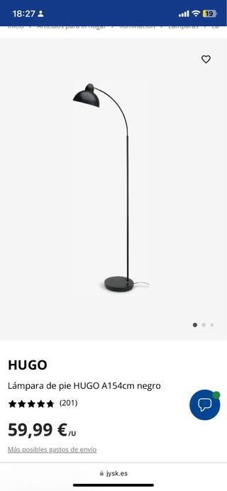 Lámpara de pie negra