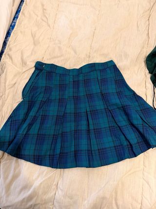 Falda de tablas cuadros azul y verde