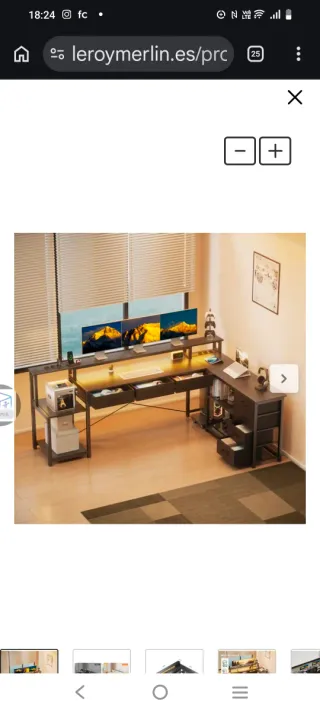 Escritorio gaming L con LED