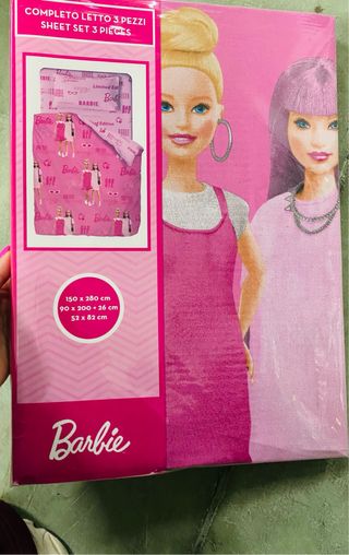 Completo Lenzuola Barbie 3 Pezzi Singolo