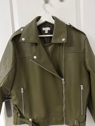Chaqueta polipiel Topshop verde Talla L
