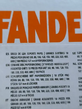 4 packs 100 Discos de lija Fandeli 5" Gripit