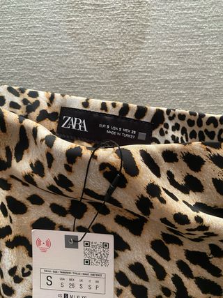 Falda midi Zara animal print Talla S