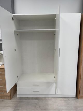 Armario 3 puertas 2 cajones blanco