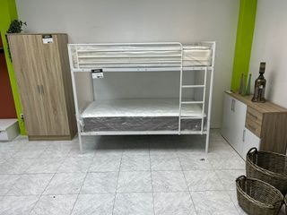 Litera 90 cm individual blanca - Nueva