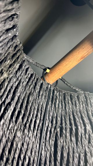 Lámpara de techo mimbre negro y marrón