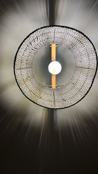 Lámpara de techo mimbre negro y marrón