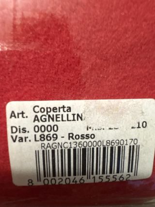 Coperta Pura Lana Merino Australiano Rossa
