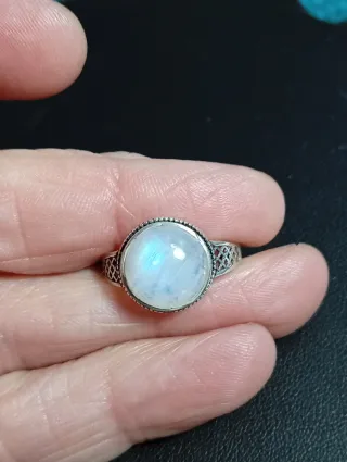 Anillo Plata Ley Luna Piedra