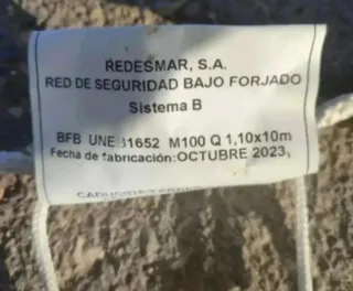 Lote 3 redes seguridad obra 1,1x10m blancas