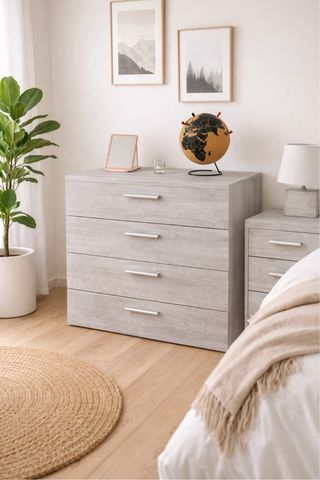 Cómoda 4 cajones color cambray