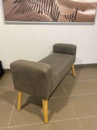 Banco pie de cama madera y tela