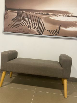 Banco pie de cama madera y tela