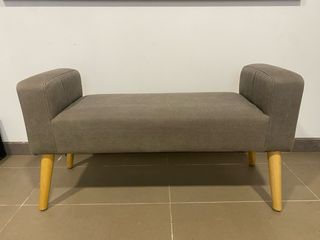 Banco pie de cama madera y tela