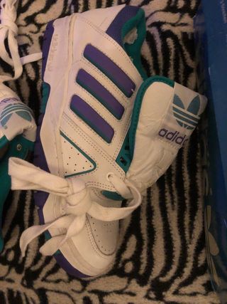 Adidas Sneakers Vintage OG Basket Viola Bianco