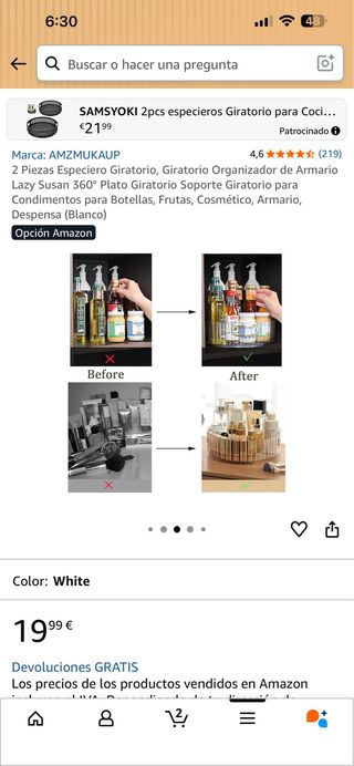 2 Especieros Giratorios Transparente