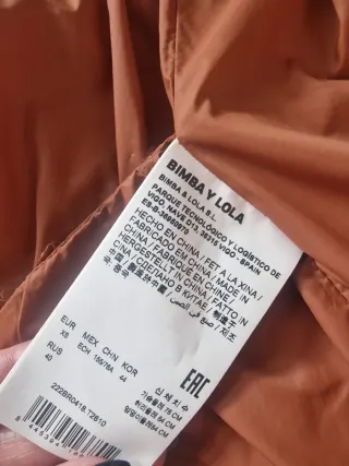 Abrigo Bimba y Lola Beige y Azul