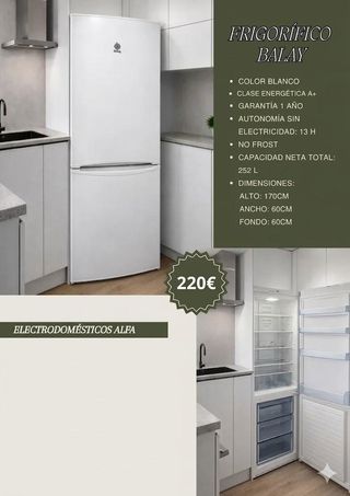 Frigorífico Balay Blanco 252L