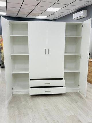 Armario 4 puertas y 2 cajones blanco