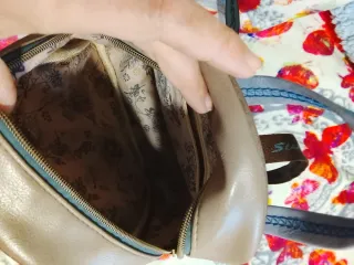 Mochila pequeña mujer beige