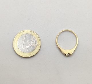 Solitario de oro de 18k circonita, 3.01 g, T-14.