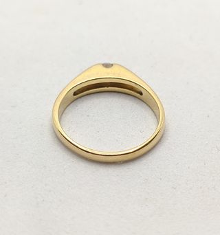 Solitario de oro de 18k circonita, 3.01 g, T-14.