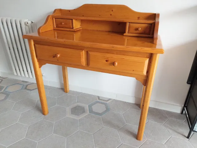 Mesa escritorio secreter de madera con cajones
