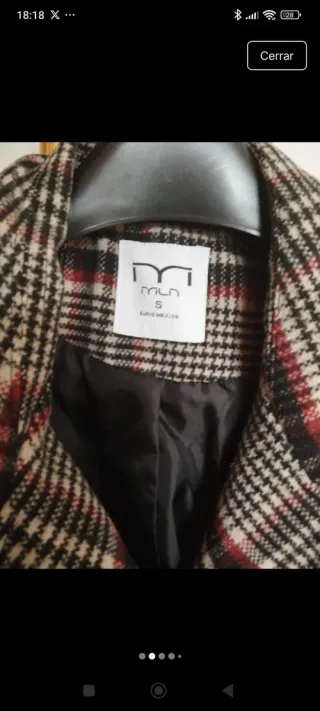 Abrigo cuadros Talla S