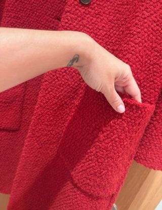 Abrigo Zara Rojo Texturizado