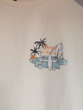 Camiseta Surf Furgoneta Hombre Beige Talla M