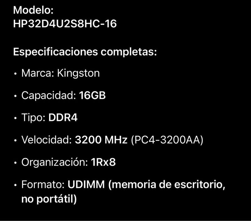 Kingston 32GB (2x16GB) DDR4 RAM PC4-3200AA afbeelding 2