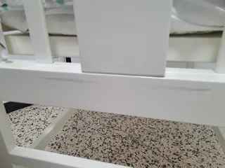 Minicuna blanca con ruedas + colchon