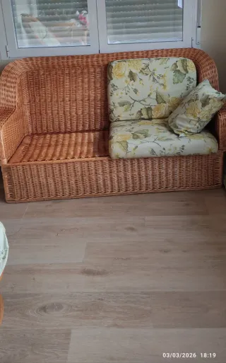 Bellissimo divano in vimini