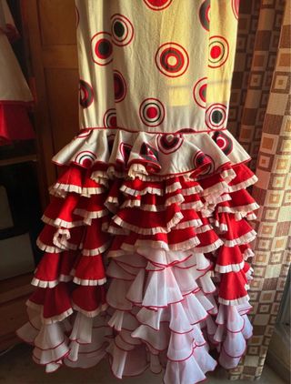 Vestido Flamenca Lunares Rojo y Blanco