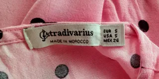 Vestido rosa lunares Stradivarius