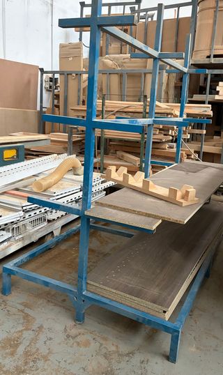 Carro soporte tableros metal azul