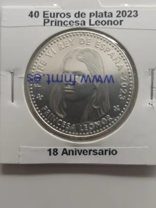 Moneda Plata 40 Euros Princesa Leonor 2023